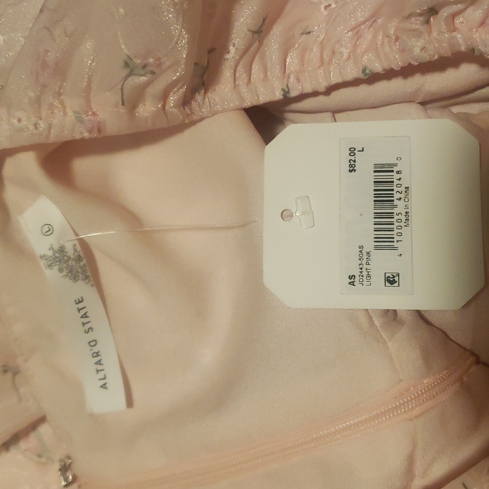 NWT- Altar'd State Pink Floral Mini Dress - Picture 8 of 10
